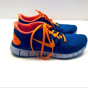 Nike Free 5.0 Women's Athletic Shoes Sneaker Running  Blue Orange Size 7.5